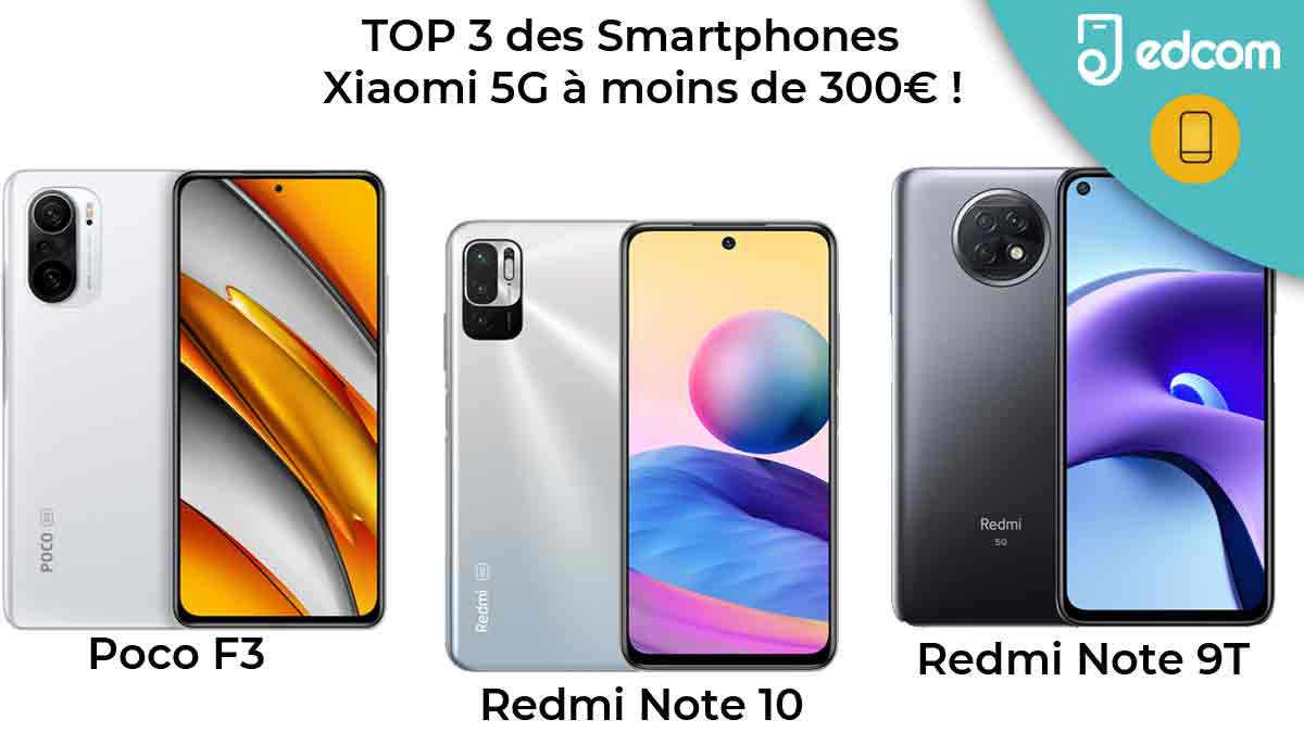 Les trois Smartphones Xiaomi compatibles 5G à moins de 300€ !