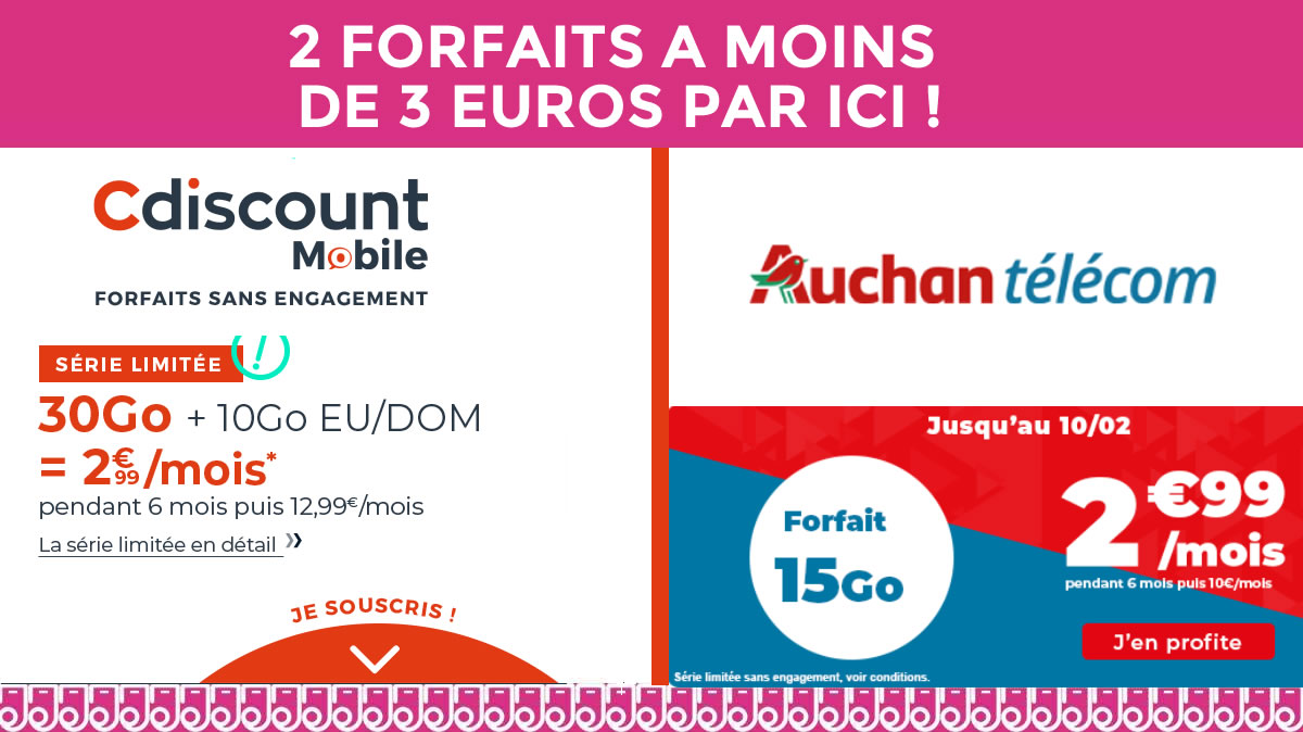 Trouvez tout simplement votre bonheur dans les forfaits mobiles à 3€