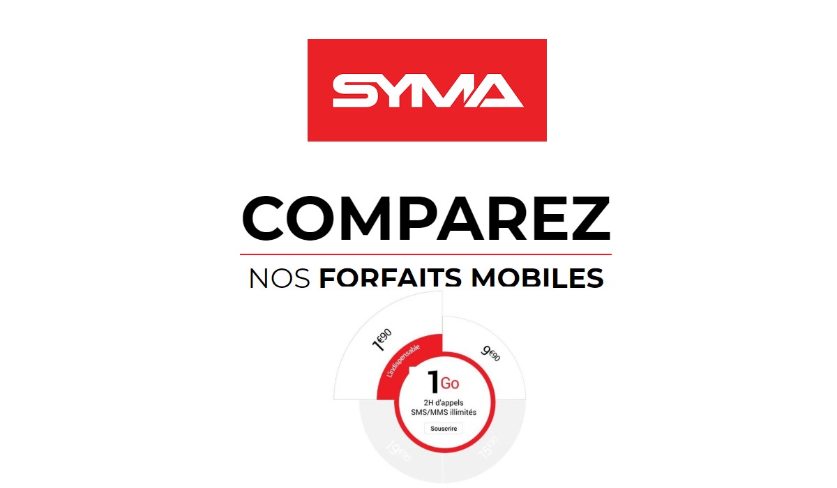 Trouvez votre bonheur parmi les 4 forfaits SYMA Mobile dès 1,90€