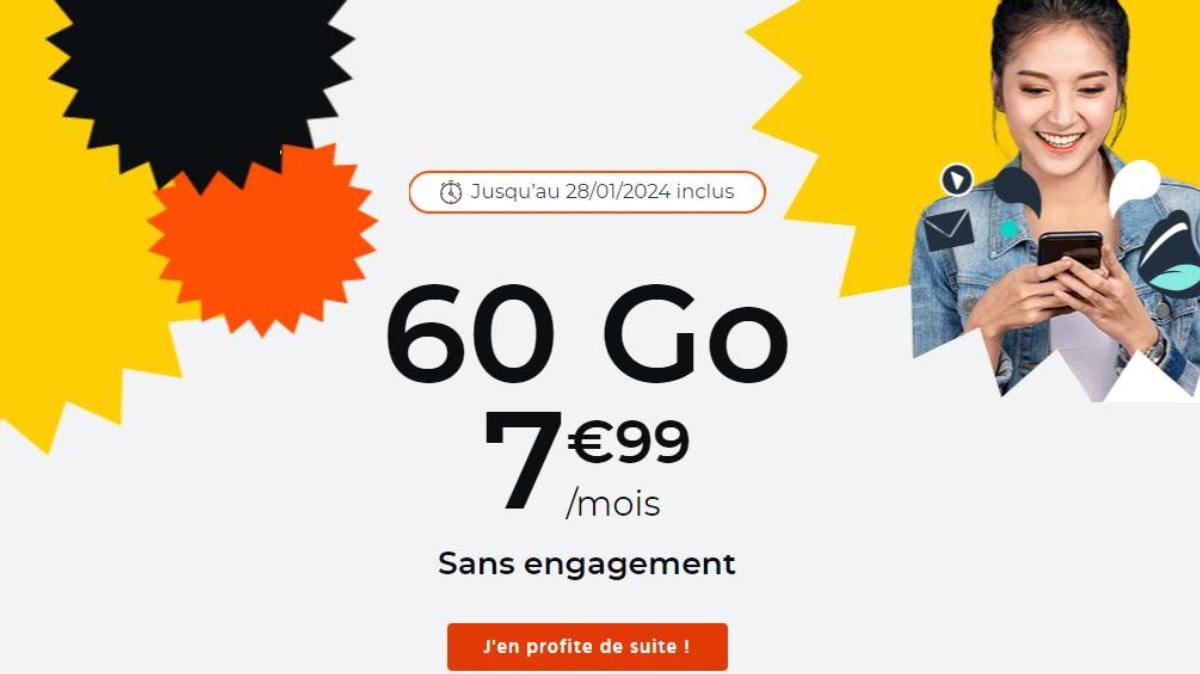 URGENT : Le forfait mobile 60Go à 7.99 euros et pas que la première année expire ce soir chez Cdiscount Mobile