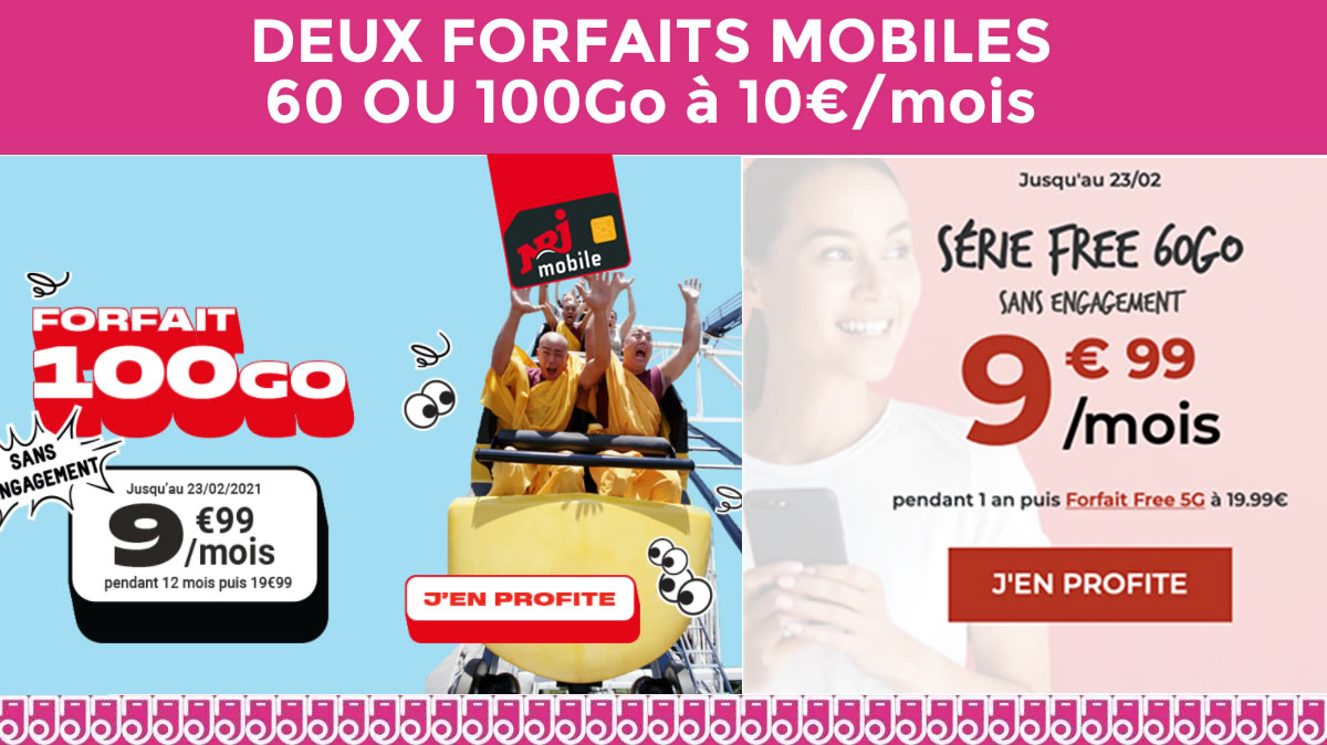 Un forfait à 10€ ça vous plairait ? Free et NRJ ont ce qu'il vous faut !