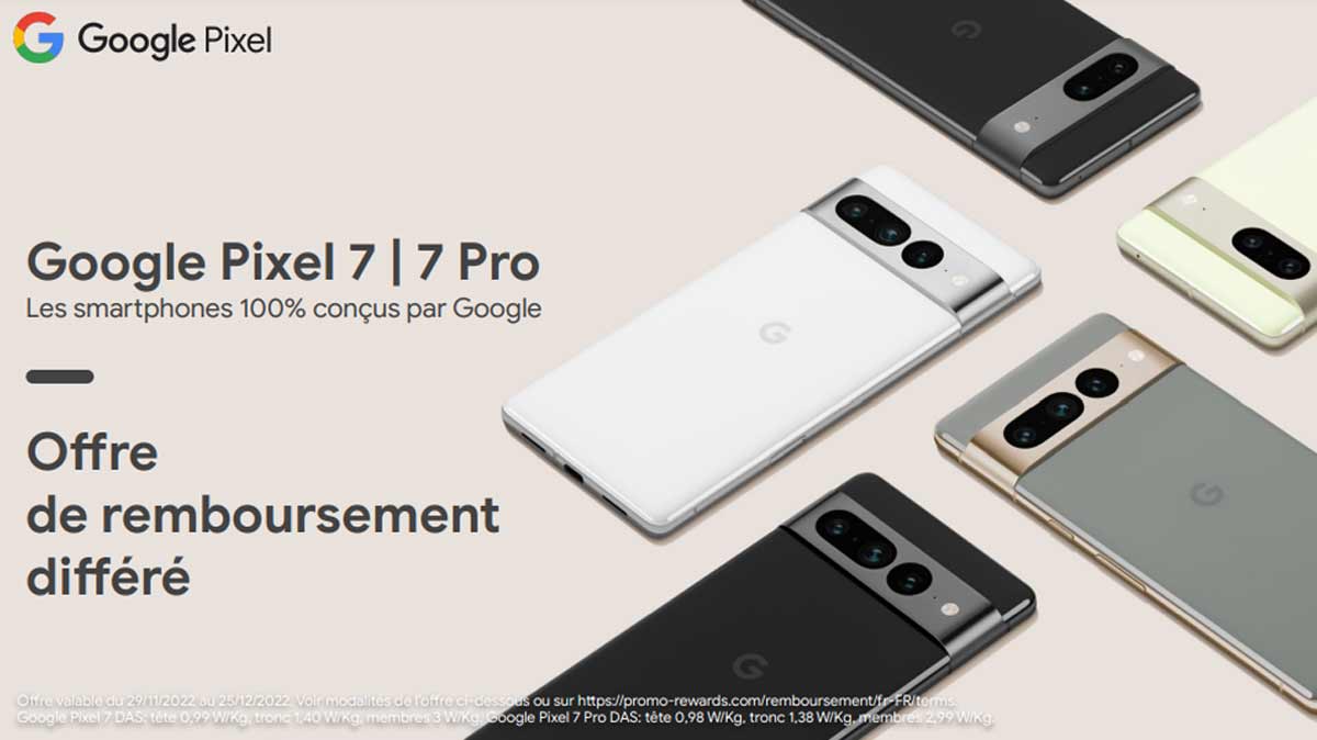 Une offre spéciale Noël pour l'achat d'un Google Pixel 7 et Pixel 7 Pro