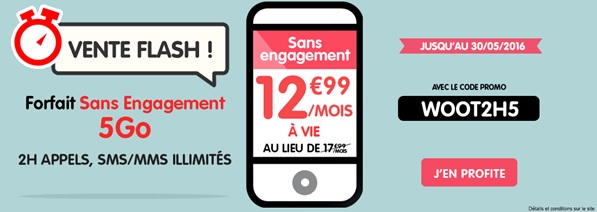Vente Flash sur 3 jours : NRJ Mobile brade son forfait 2H + 5Go à vie ! 