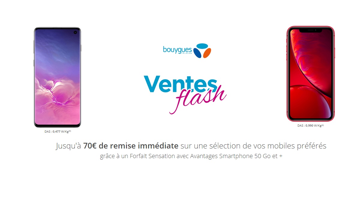 Vente Flash sur 7 smartphones chez Bouygues jusqu'à dimanche soir !