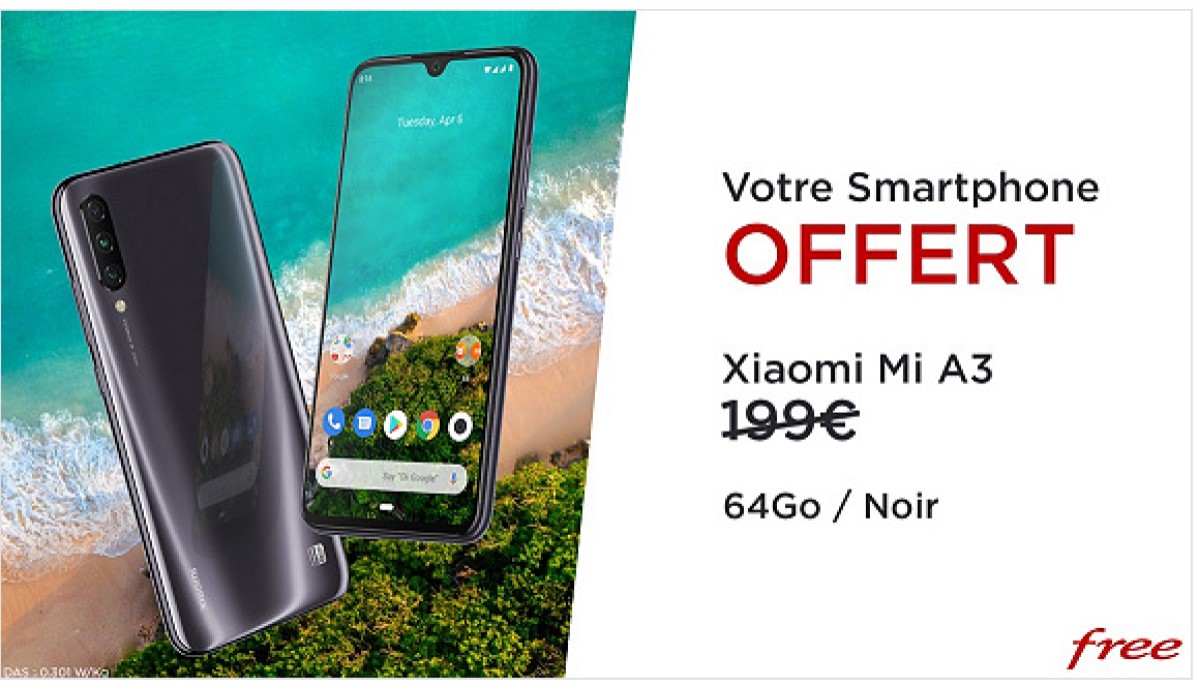 Vente privée Free Mobile : Le forfait 100Go à 19.99€ par mois + un Xiaomi Mi A3 offert
