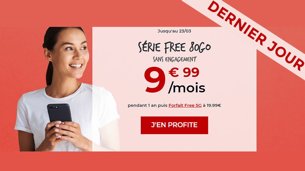 Vite ! La promo exceptionnelle Free Mobile 80Go à moins de 10€ prend fin