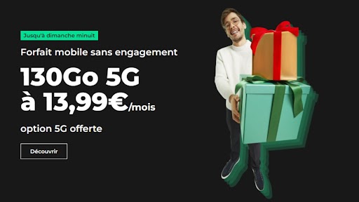 Voici LA meilleure offre mobile du Black Friday : un forfait 130 Go à 13,99 €/mois avec la 5G offerte !