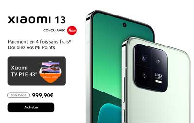 Offre de lancement Xiaomi 13 avec TV offerte