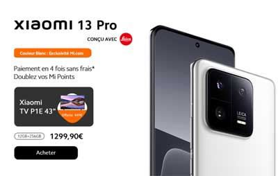 Offre de lancement Xiaomi 13 Pro avec TV offerte
