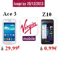 Le Galaxy Ace 3 et Blackberry Z10 en vente flash chez Virgin Mobile !