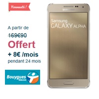 Le Samsung Galaxy Alpha offert chez Bouygues jusqu'au 5 Octobre !