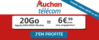 Forfait Auchan 20 Go à 6,99? à vie