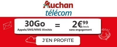 Promo forfait pas cher Auchan Telecom
