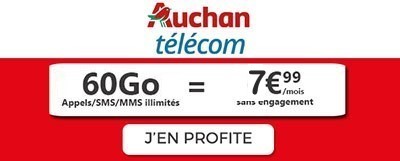 Forfait Auchan Telecom 60Go 