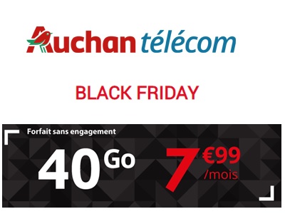 ????Une série limitée Auchan Telecom 40Go à 7,99€ à vie pour le Cyber Week !