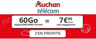 Forfait Auchan Telecom 60Go