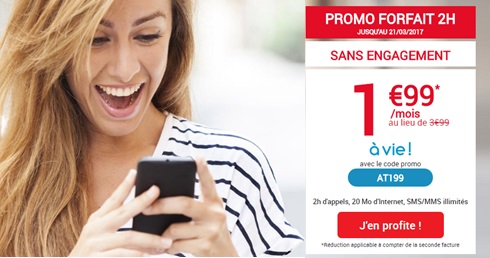 Nouvelle promo Auchan Telecom : le forfait 2H à 1.99 euros par mois à VIE