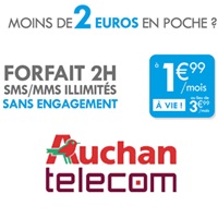 Derniers jours : Le forfait 2H SMS et MMS illimités à moins de 2€ chez Auchan Telecom !