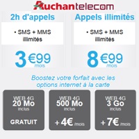 Boostez votre forfait sans engagement Auchan Telecom avec les options internet à la carte !
