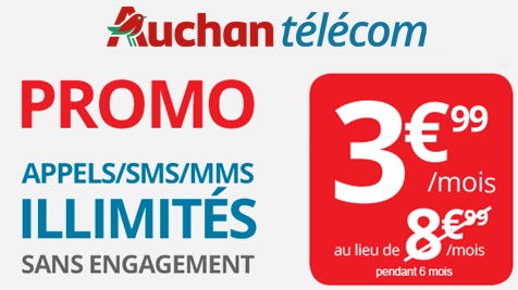 Votre forfait illimité à petit prix chez Auchan Telecom jusqu'au 28 janvier !