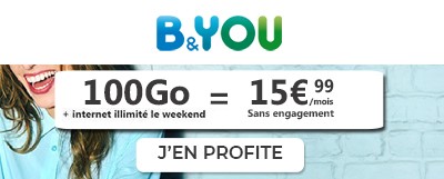 Forfait B&You 100Go + internet illimite le week-end