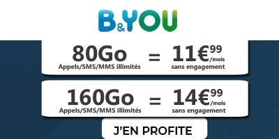 Forfaits 80 et 160 Go de B&You