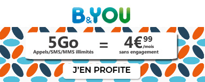 Forfait 5Go à moins de 5 euros de B&you