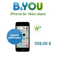 Forfait Mobile B&You : L’iPhone 5C en vente à 559€ dès le 20 septembre !