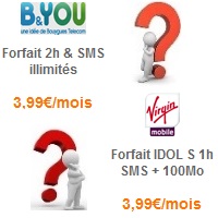 Comparez le forfait mobile à 3.99€ de Virgin Mobile et B&You