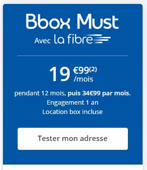 BBOX Must Fibre Bouygues Telecom