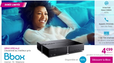 La BOX Internet Haut Débit de Bouygues Telecom au prix exceptionnel de 4.99 euros jusqu'au 03 juillet