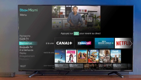 Nouvelle interface TV de la Bbox Miami actuellement en promo à 14.99 euros par mois