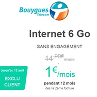Exclu abonnés Bouygues, un accès Internet Nomad 6Go à 1€ pendant 1 an