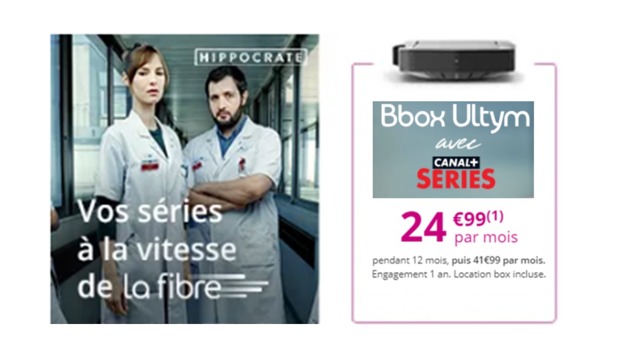 Bon plan Internet Bouygues Telecom : la BBOX Ultym en promo à 24.99 euros avec le bonus Canal+ Séries
