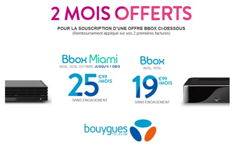 Bouygues Telecom Internet : Bbox à partir de 19.99€, deux mois offerts !
