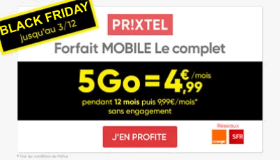 Forfait Prixtel 5Go promo