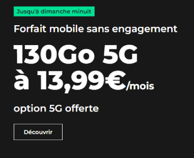 Forfait 130 Go spécial Black Friday chez RED by SFR