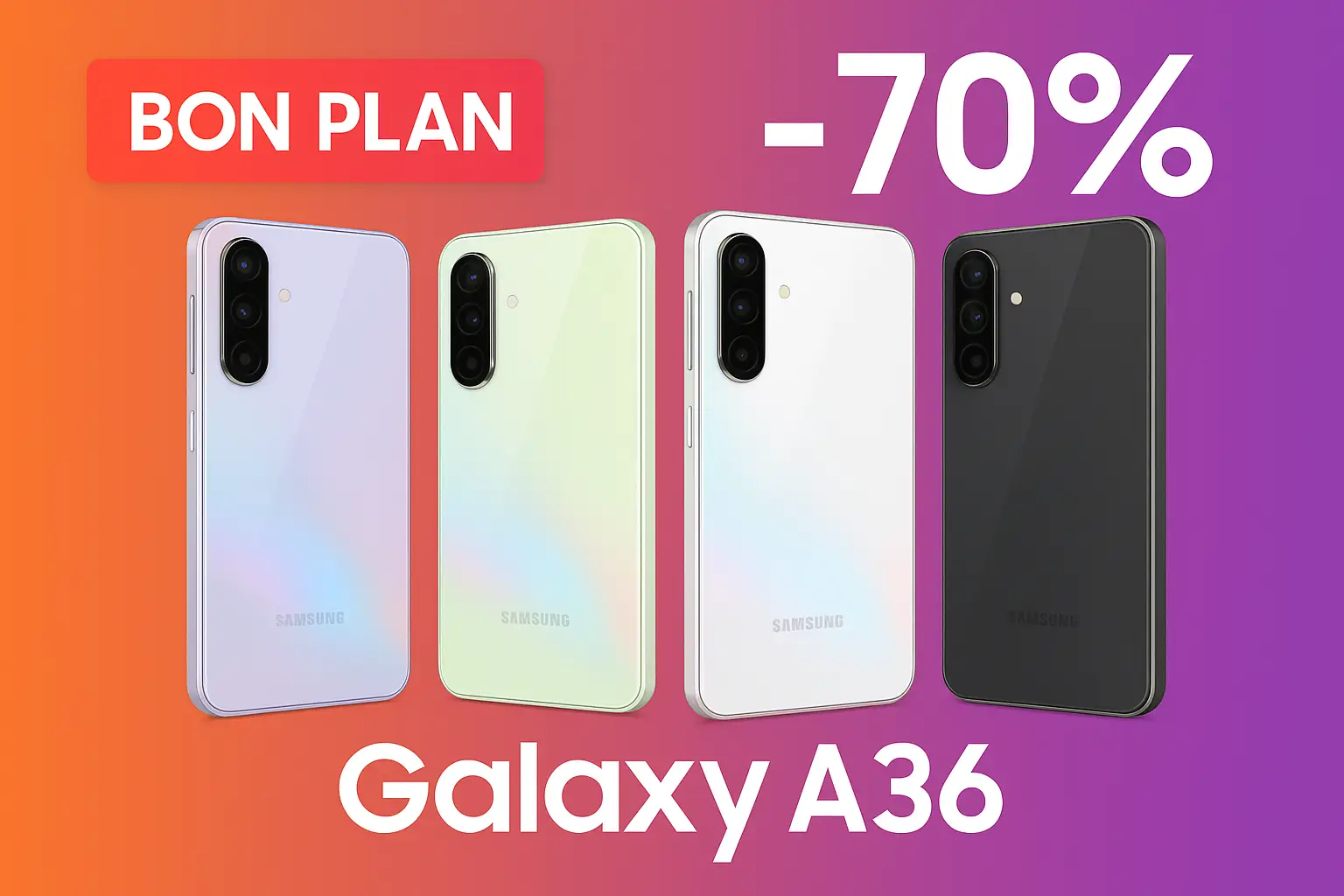 remise de 70 pourcent sur le Galaxy A36 5G et un forfait sans engagement : l’affaire du mois chez RED by SFR !