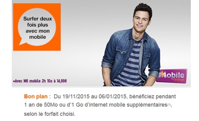 Forfaits bloqués M6 Mobile By Orange :  Data doublée pendant 1 an pour Noël !