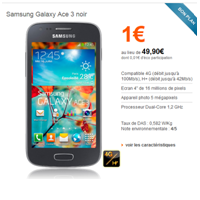 Nouveau bon plan 4G d'Orange : Le Galaxy Ace 3 à 1€ 