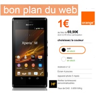 Bon plan du Web Orange : Le Sony Xperia M à 1€