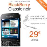 Bon plan du Web : 70€ de remise sur le BlackBerry Classic avec un forfait Orange ! 
