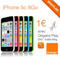 Bon plan du Web : L’iPhone 5C 8Go en promo à 1€ avec un forfait Orange !