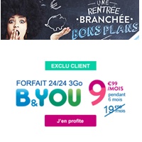 Forfaits Bouygues et B&You à demi tarif à partir de la seconde ligne ! 