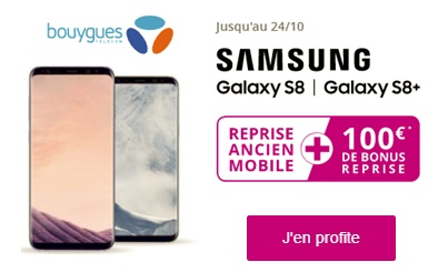 Bouygues Telecom : Bonus de 100 euros pour l'achat d'un iPhone 8, Galaxy Note 8, Huawei P10, Xperia XZ1...
