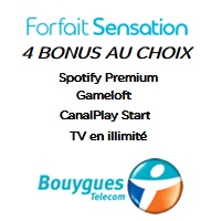 Nouveau chez Bouygues Telecom : 4 bonus au choix dont Spotify avec les forfaits Sensation !