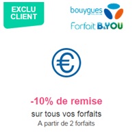 Bon plan Bouygues : 10% de remise sur vos forfaits B&You ou Sensation dès la 2ème ligne !