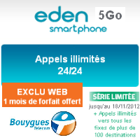 Bouygues Télécom lance l'offre Eden Smartphone 5Go