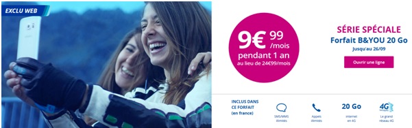 La série limitée BYou 20Go à 9.99 euros par mois est de retour chez Bouygues Telecom