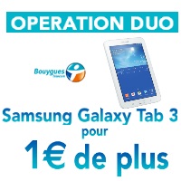 La tablette Samsung Galaxy Tab 3 à 1€ chez Bouygues jusqu'au 20 mars !